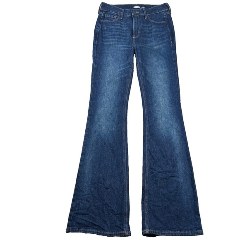 Old Navy Jeans Womens 2 High Rise Flare‎ Bell Bottom Dark Indigo Disco Denim